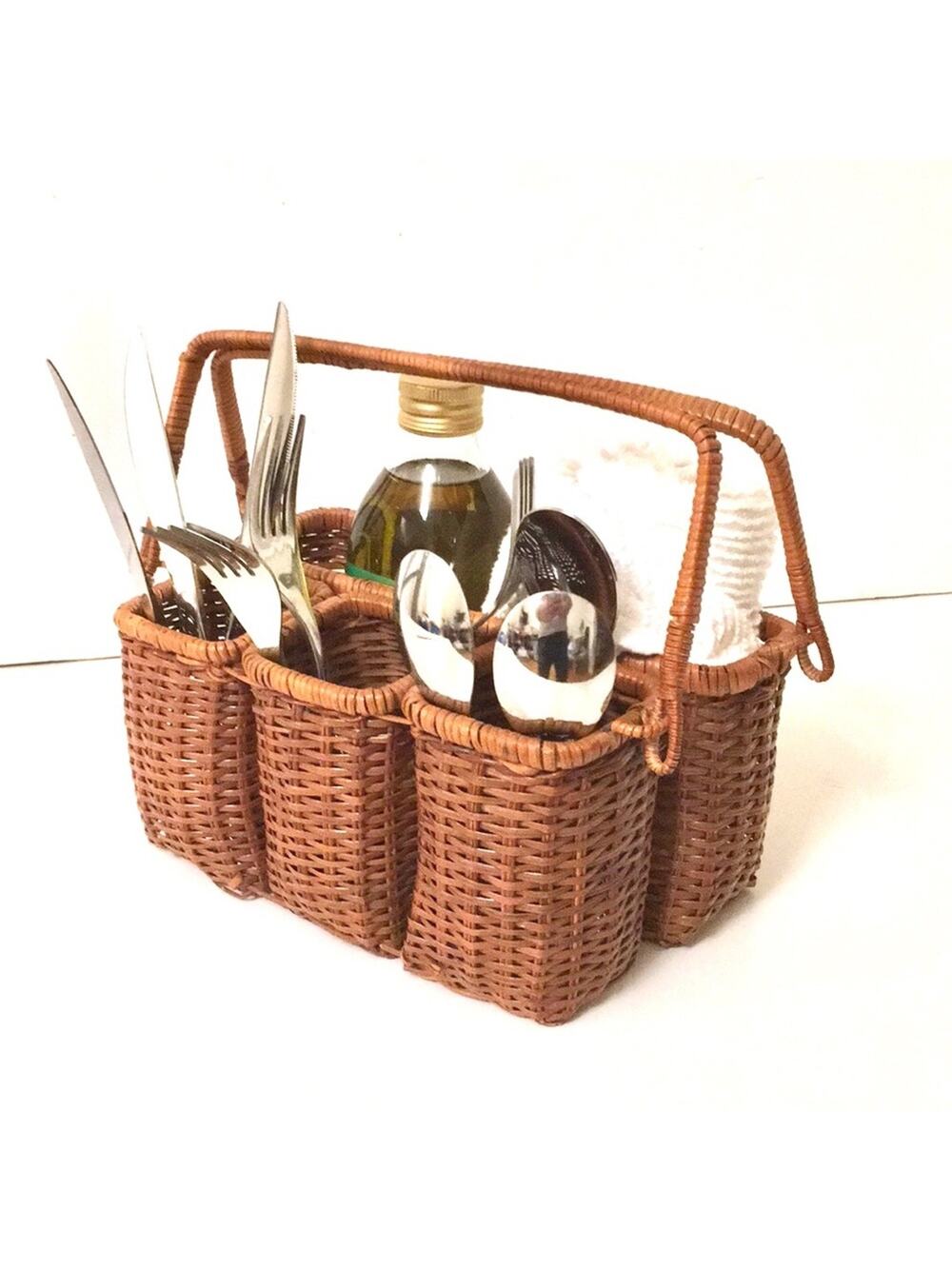 Home decor utensils organizer basket EUC vintage